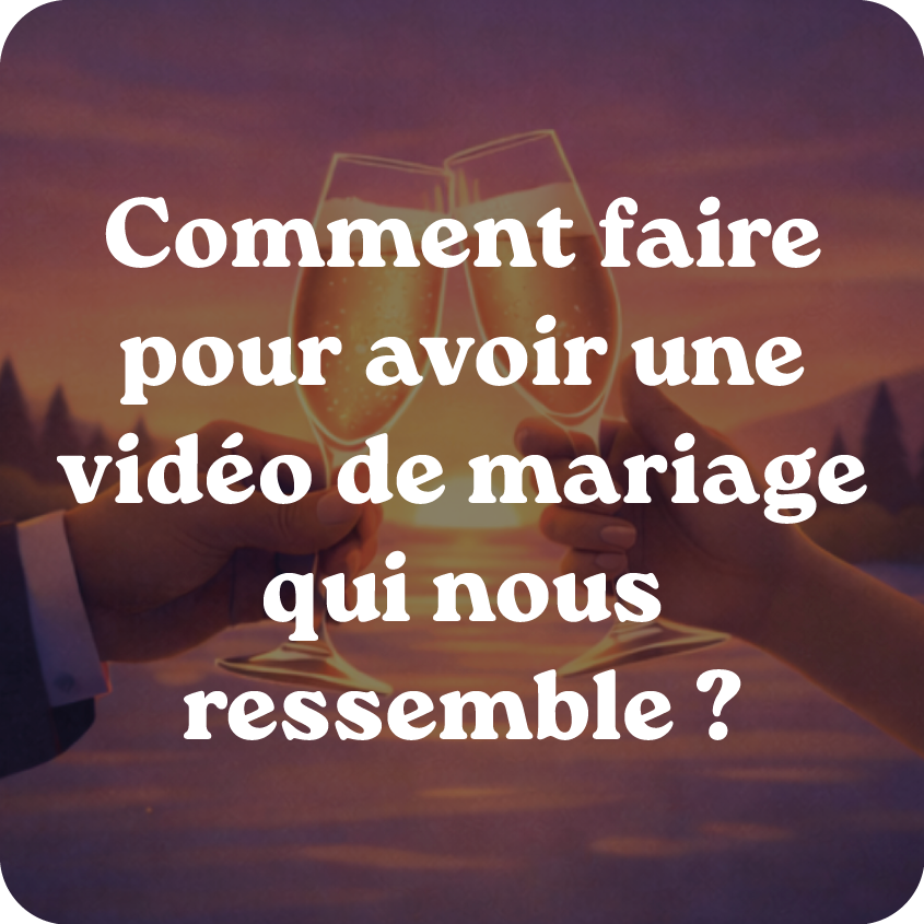 Image de deux coupes de champagnes sur fond violet pour illustrer l'article "comment faire pour avoir une vidéo de mariage qui nous ressemble"